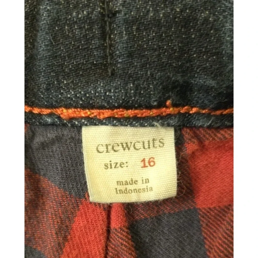 Crew Cuts Blue Cotton Denim Flannel Lined‎ Skinny Jeans Youth Boys Size 16